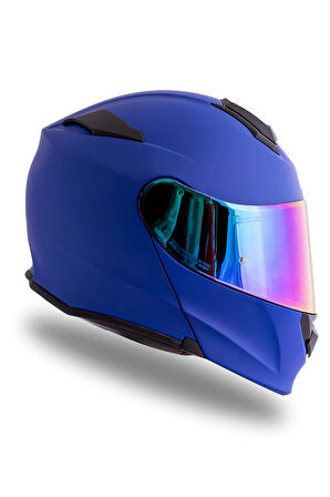 Delta Basic Mat Mavi Çene Açılır Kask