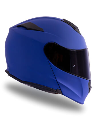 Delta Basic Mat Mavi Çene Açılır Kask
