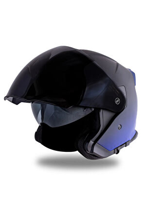 Palio DeepSky Mat Siyah-Mavi Açık Kask