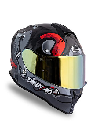Dinamo Fishuga Siyah-Kırmızı-Gri Kask