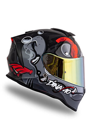 Dinamo Fishuga Siyah-Kırmızı-Gri Kask
