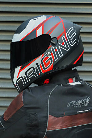 Strada Competition Beyaz-Kırmızı-Siyah Kask