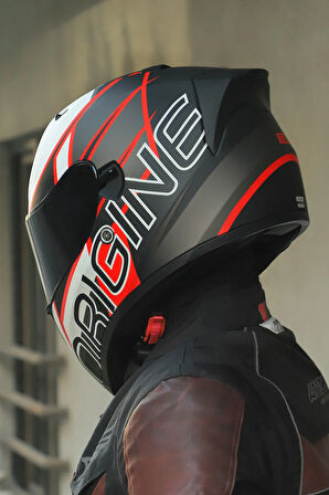 Strada Competition Beyaz-Kırmızı-Siyah Kask