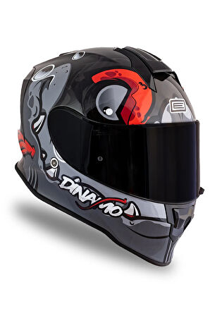 Dinamo Fishuga Siyah-Kırmızı-Gri Kask