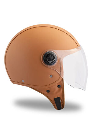 Leather Sand Kahverengi Açık Kask