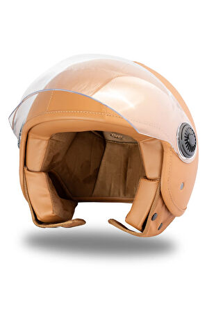 Leather Sand Kahverengi Açık Kask