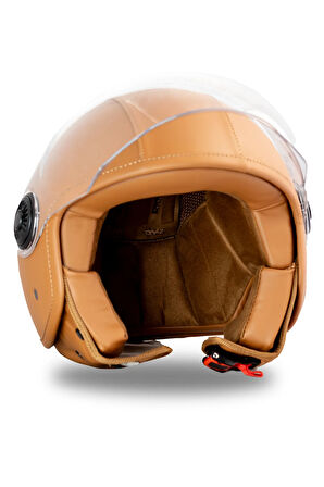 Leather Sand Kahverengi Açık Kask