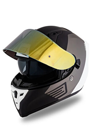 Strada Layer MatSiyah-Titanium-Beyaz Kask