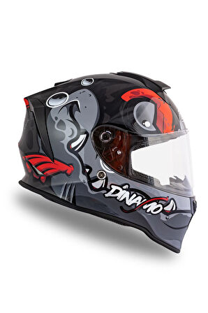 Dinamo Fishuga Siyah-Kırmızı-Gri Kask