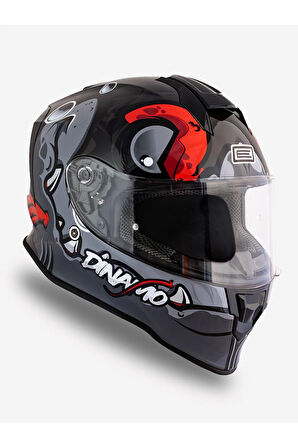 Dinamo Fishuga Siyah-Kırmızı-Gri Kask