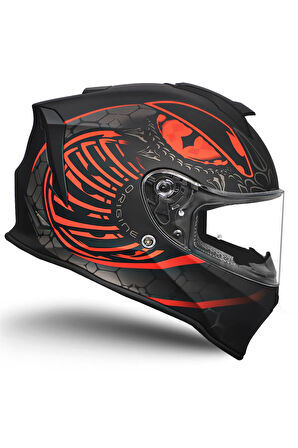 Dinamo Fighter Mat Siyah-Antrasit-Kırmızı Kask