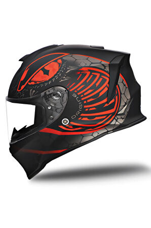 Dinamo Fighter Mat Siyah-Antrasit-Kırmızı Kask