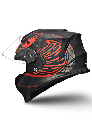 Dinamo Fighter Mat Siyah-Antrasit-Kırmızı Kask