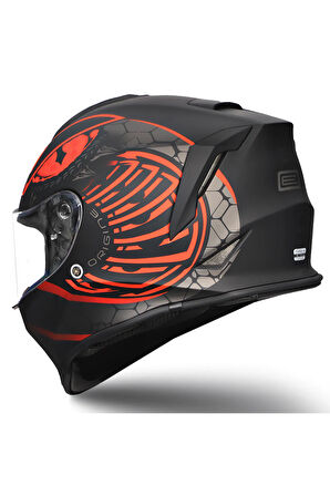 Dinamo Fighter Mat Siyah-Antrasit-Kırmızı Kask