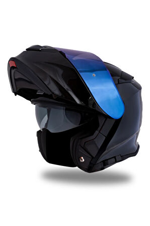 Delta Basic Parlak Siyah Çene Açılır Kask