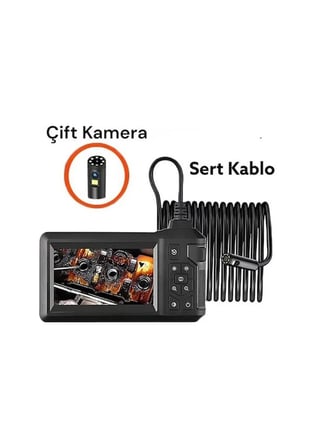 20 Metre Endoskop Ekranlı Yılan Kamera 8mm 1080p Sert Kablo