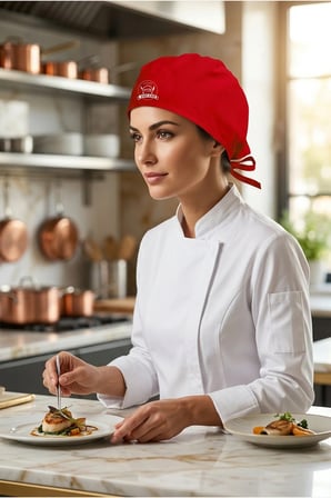 Best Chef Baskılı Kırmızı Chef Bonesi | Özel Tasarım Aşçı Ve Şef Bonesi