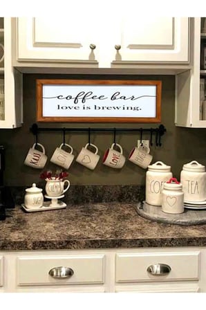 Kahve Köşesi Coffee Bar Love Is Brewing Ahşap Çerçeve