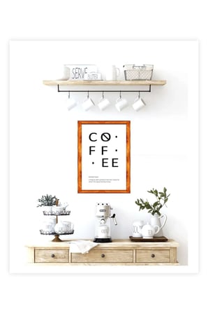 Çay Kahve Köşesi Duvar Dekoru Coffee Noun Magical Beyaz Zeminli Ahşap Çerçeveli Tablo