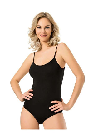 Siyah Ip Askı Alttan Çıtçıtlı Kadın Body Yeni Sezon