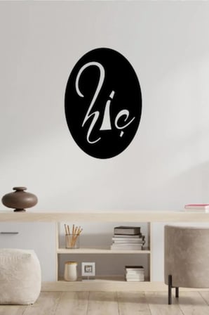 Ensa Desing Hiç Yazısı  Ahşap Duvar Dekoru - Ahşap Duvar Dekorasyonu - 50x35cm