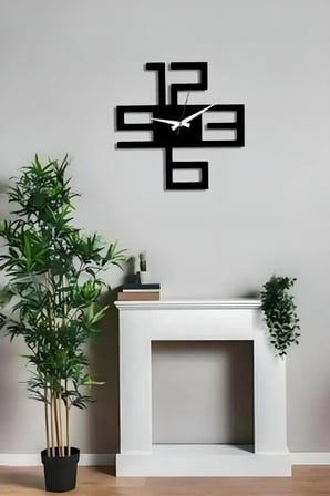 Büyük Rakamlı Modern Dekoratif Ahşap Duvar Saati 40x40cm