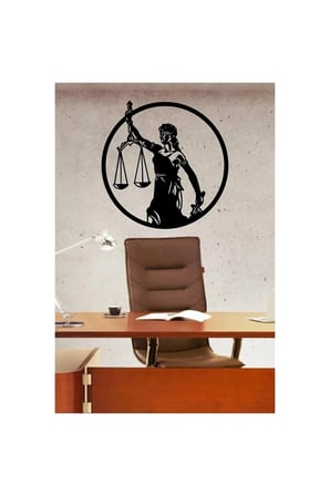 Themis Adalet ve Düzen Figürü Ahşap Duvar Dekoru - 40 x 40cm
