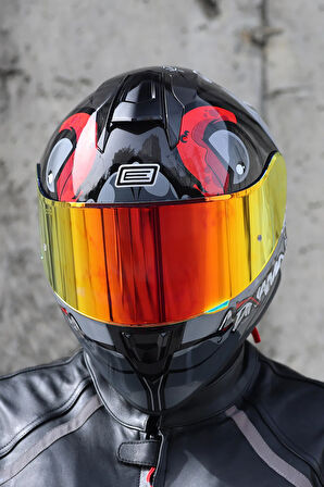 Dinamo Fishuga Siyah-Kırmızı-Gri Kask