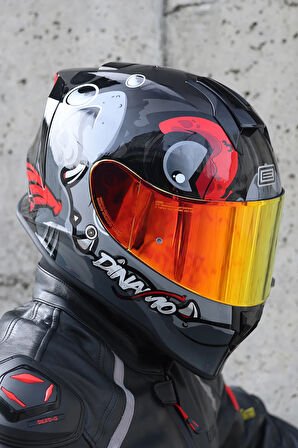 Dinamo Fishuga Siyah-Kırmızı-Gri Kask