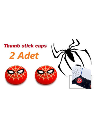 Ps5 Dualsense 2 Adet Spiderman Kabartma Desenli Analog Başlığı