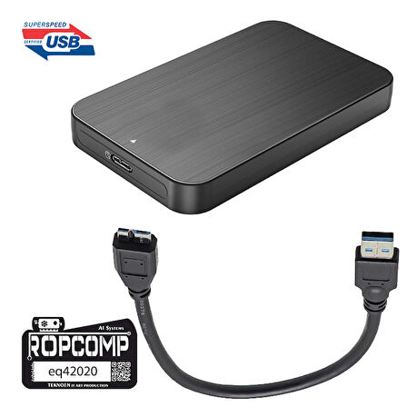 Ropcomp USB Micro-B Superspeed Data Kablosu USB 3.0 20cm