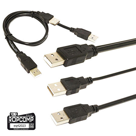 Ropcomp Harici HDD Power Data Kablosu USB Y