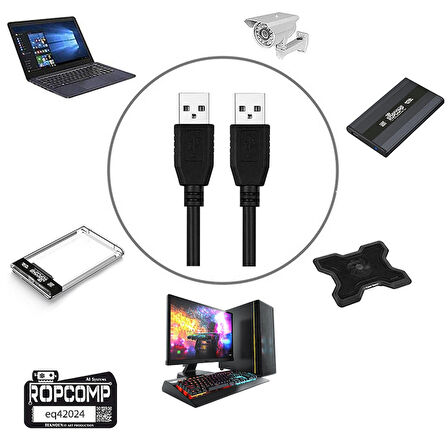 Ropcomp USB Uzatma Kablosu İki Ucu Erkek 100cm