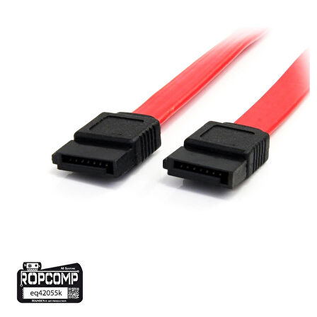 Ropcomp Harddisk HDD SSD DVD Rom SATA 3.0 Veri Kablosu 6.0 Gbps (Kırmızı – Düz)