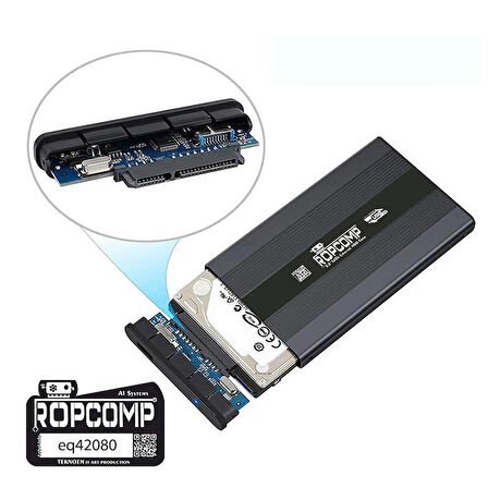 Ropcomp 2.5" USB 3.0 Sata Harici Harddisk Kutusu Metal