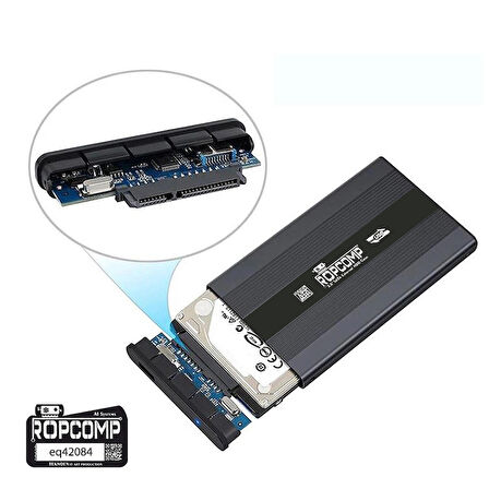 Ropcomp 2.5" USB 2.0 Sata Harici Harddisk Kutusu Metal