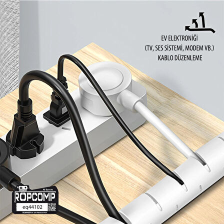 Ropcomp Spiral Kablo Kanalı Kablo Düzenleyici Toplayıcı Tutucu 1.5M – 28mm (Siyah)