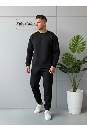 Unisex Kalın Şardonlu Sweat ve Eşofman Takım ALT-ÜST