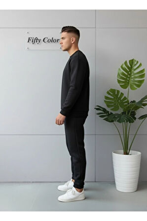 Unisex Kalın Şardonlu Sweat ve Eşofman Takım ALT-ÜST