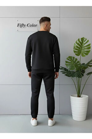 Unisex Kalın Şardonlu Sweat ve Eşofman Takım ALT-ÜST