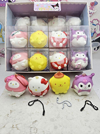 sanrio kawaii mini sukuşi anahtarlık yumuşak yavaş yükselen model seçenekli 1 adet çanta süsü squish