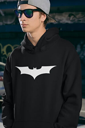 Batman Logo Baskılı Unisex Oversize Dc Karakter Hoodie