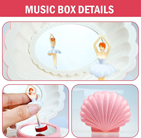 Pembe Balerin Kurmalı Müzik Kutusu – Kızlar İçin Şık ve Zarif Hediye Seçeneği