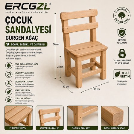 Ahşap çocuk sandalyesi
