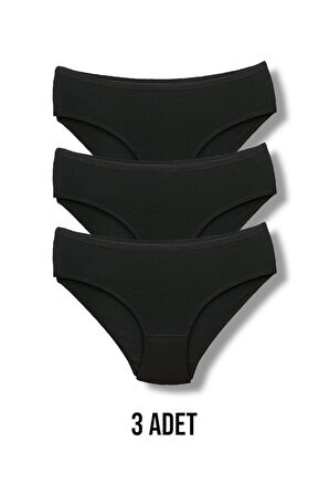 Yüksek Kalite Penye Kadın Bikini Külot 3'lü