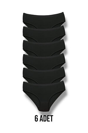Yüksek Kalite Penye Kadın Bikini Külot 6'lı