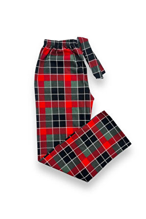 Ekose Desenli Beli Lastikli Unisex Pijama Altı