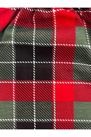 Ekose Desenli Beli Lastikli Unisex Pijama Altı