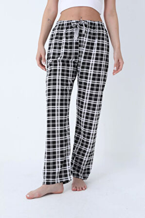 Ekose Desenli Beli Lastikli Unisex Pijama Altı