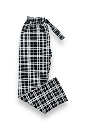 Ekose Desenli Beli Lastikli Unisex Pijama Altı